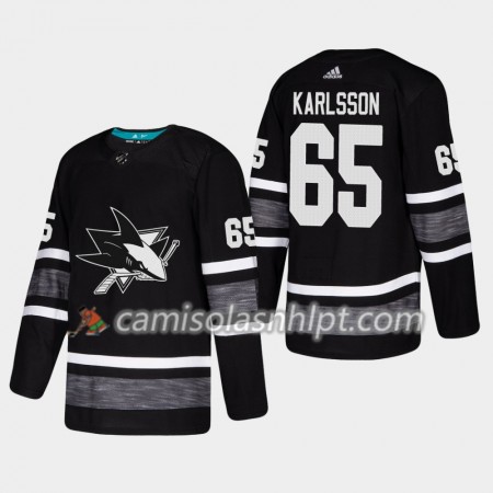 Camisola San Jose Sharks Erik Karlsson 65 2019 All-Star Adidas Preto Authentic - Homem